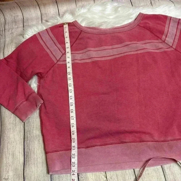 GAP Striped Boxy Scoop Neck ‘Worn’ look Washed Out Pink-Red Color Size M - Picture 8 of 8